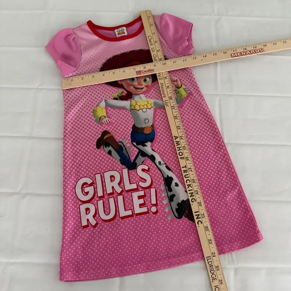 Y2K Disney Toy Story Girls 6 Jessie Cowgirl Nightgown Pajama Pink Girls Rule